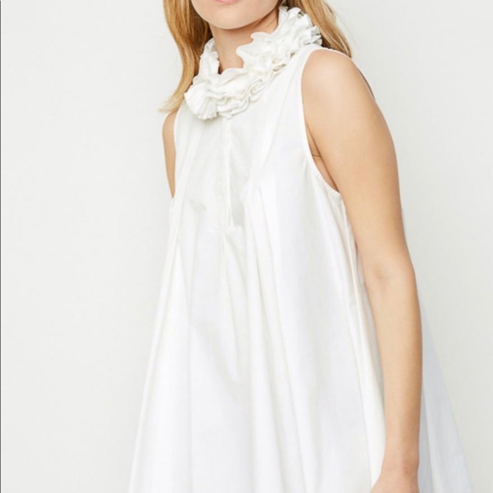 Hayden Girls: White Ruffled Neck Dress/Top